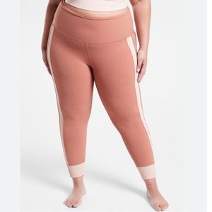 Athleta Elation Rib Trim 7/8 Tight Leggings Palermo Pink/ Orchid Pink